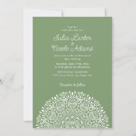 Klassischer verzierter Art Deco Stil Mandala Hochz Einladung