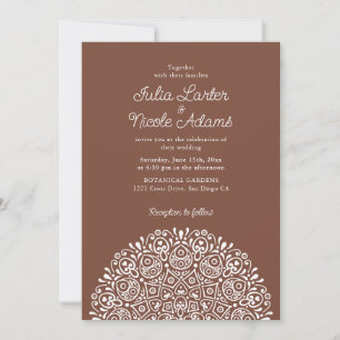 Klassischer verzierter Art Deco Stil Mandala Hochz Einladung