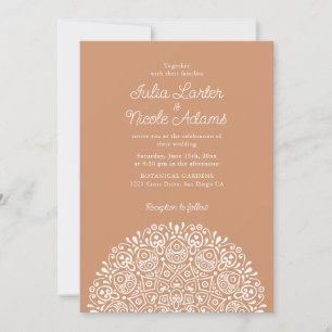Klassischer verzierter Art Deco Stil Mandala Hochz Einladung