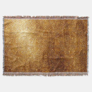 Klassischer verzierter Metallteller aus Gold Decke