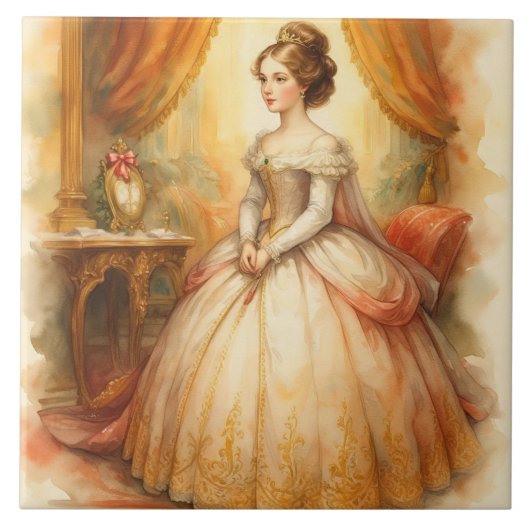 Klassischer, Viktorianischer Stil, schöne Prinzess Fliese (Vorderseite)