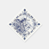 Klassischer Vintag Chic holländischer Windmill Del Serviette (Ecke)