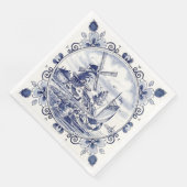 Klassischer Vintag Chic holländischer Windmill Del Serviette (Ecke)