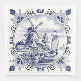 Klassischer Vintag Chic holländischer Windmill Del Serviette