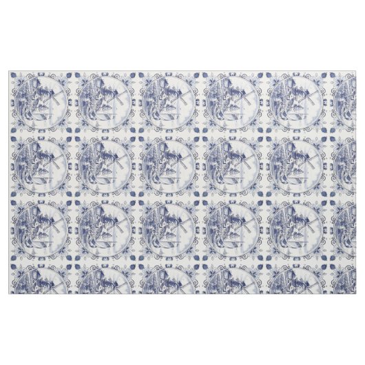 Klassischer Vintag Chic holländischer Windmill Del Stoff (Fat Quarter (45,7 x 55,9 cm))