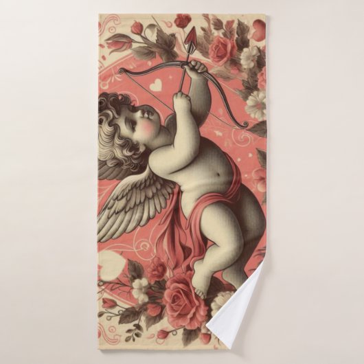 Klassischer/Vintag/Retro-Kupid Valentinstag Badehandtuch (Badehandtuch)