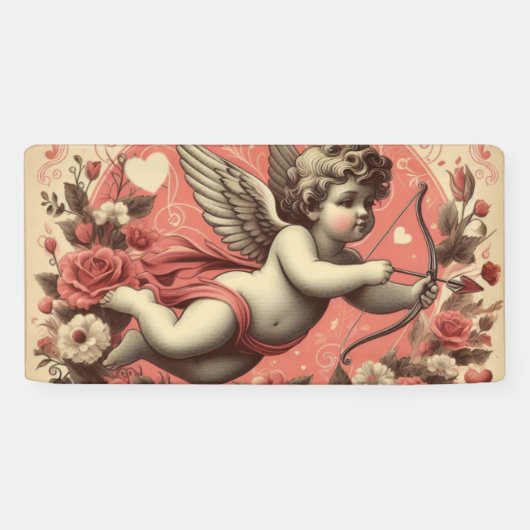 Klassischer/Vintag/Retro-Kupid Valentinstag Banner (Horizontal)