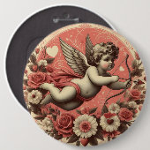 Klassischer/Vintag/Retro-Kupid Valentinstag Button (Vorne & Hinten)