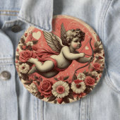 Klassischer/Vintag/Retro-Kupid Valentinstag Button (Beispiel)