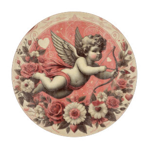 Klassischer/Vintag/Retro-Kupid Valentinstag Schneidebrett