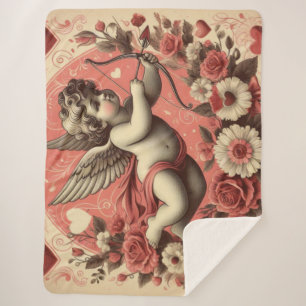 Klassischer/Vintag/Retro-Kupid Valentinstag Sherpadecke