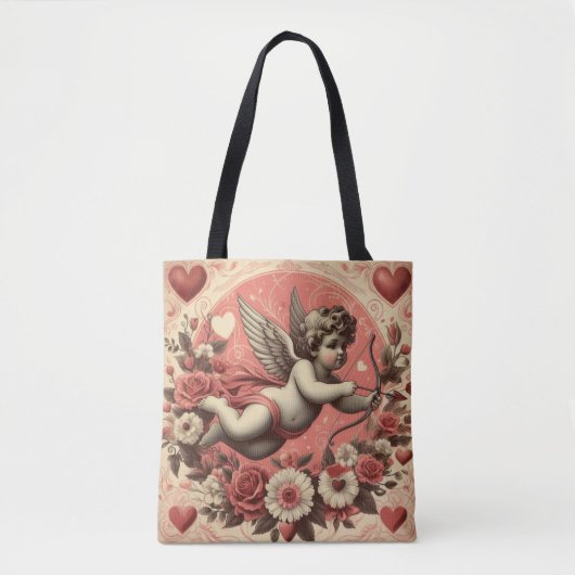 Klassischer/Vintag/Retro-Kupid Valentinstag Tasche (Vorderseite)