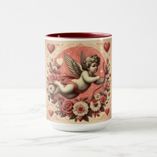 Klassischer/Vintag/Retro-Kupid Valentinstag Tasse (Zentrum)