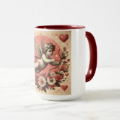 Klassischer/Vintag/Retro-Kupid Valentinstag Tasse (VorderseiteRechts)