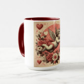 Klassischer/Vintag/Retro-Kupid Valentinstag Tasse (Vorderseite Links)