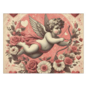 Klassischer/Vintag/Retro-Kupid Valentinstag Tischdecke (Vorderseite (Horizontal))