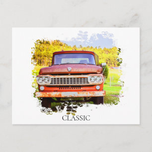 *~* Klassischer Vintage Antiker Rostiger LKW Postkarte