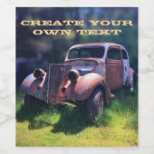 Klassischer Vintage Car Weinetikett (Einzelnes Label)