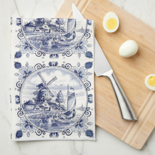 Klassischer Vintage-Chic Niederländische Windmühle Handtuch