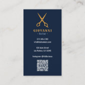 Klassischer Vintage-Friseursalon QR-Code Visitenkarte (Rückseite)