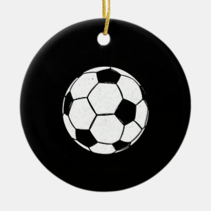 Klassischer Vintage-Fußball mit abgenutzter Sporti Keramik Ornament