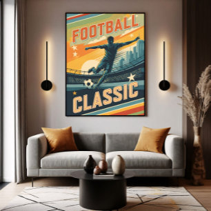 Klassischer Vintage-Fußball Poster