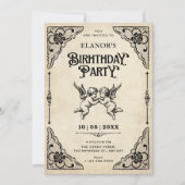 Klassischer Vintage-Geburtstag Einladung (Vorderseite)