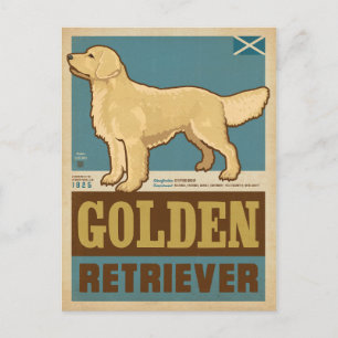 Klassischer Vintage Golden Retriever Postkarte