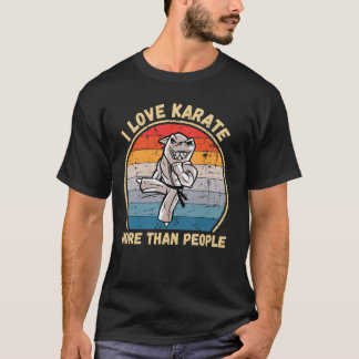 Klassischer Vintage-Hai Ich liebe Karate mehr als T-Shirt