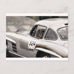 Klassischer Vintage Mercedes Schwarz & Weiß Postkarte