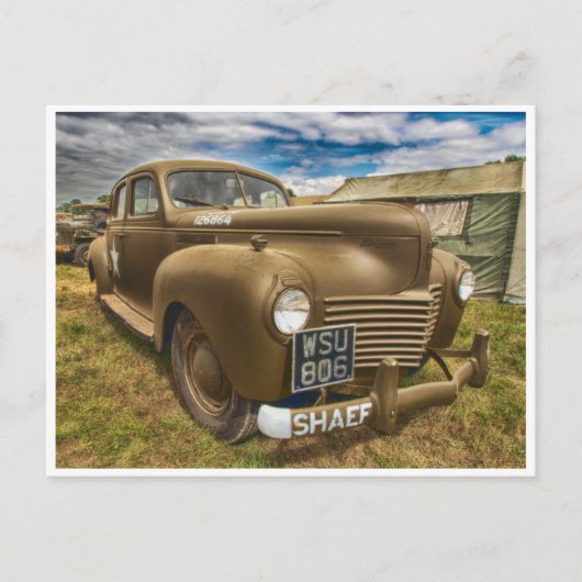 Klassischer vintage Militär Oldtimer Postkarte (Vorderseite)