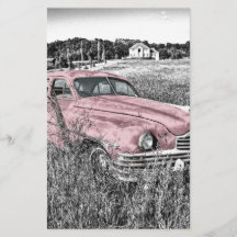 Klassischer Vintage-Rosa-Wagen