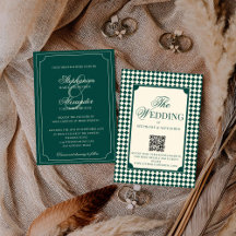 Klassischer Vintage-Smaragd-Old-Money-QR-Code-Hoch