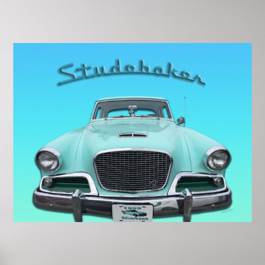 Klassischer Vintage Studebaker Silver Hawk 1959 Wa Poster (Vorne)