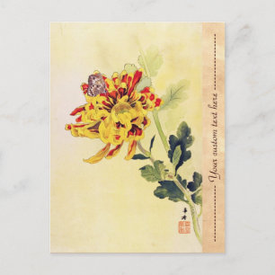 Klassischer vintage ukiyo-e Chrysantheme Schmetter Postkarte