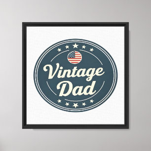 Klassischer Vintage-Vater Retro-Abzeichen Sterne u Leinwanddruck