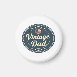 Klassischer Vintage-Vater Retro-Abzeichen Sterne u Magnet