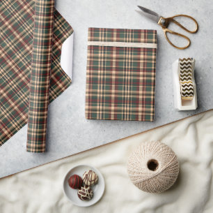 Klassischer vintage Weihnachten rot und grün Tarta Geschenkpapier