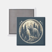 Klassischer/vintage Wilder Bär Magnet (Vorderseite/Rückseite)