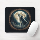 Klassischer, vintage Wolf & Mond Mousepad (Mit Mouse)