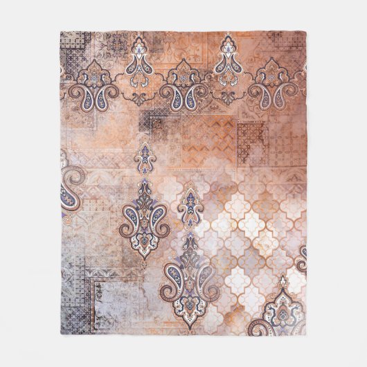 Klassischer Vintager Ausdruck mit Flickwerk, Pisle Fleecedecke (Vorderseite)