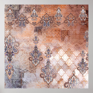 Klassischer Vintager Ausdruck mit Flickwerk, Pisle Poster