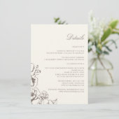 Klassischer Vintager Blumengarten Hochzeitsdetails Begleitkarte (Stehend Vorderseite)