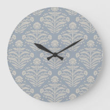 Klassischer Vintager Dusty Blue Beige Damask