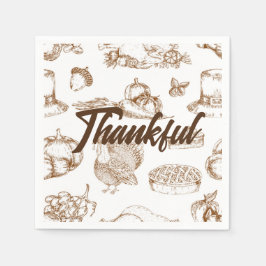 Klassischer Vintager Erntedank Minimalistisch rust Serviette