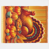 klassischer/Vintager Erntedank Türkei Fleecedecke (Vorderseite (Horizontal))