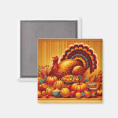 klassischer/Vintager Erntedank Türkei Magnet (Vorderseite/Rückseite)