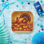 klassischer/Vintager Erntedank Türkei Pappteller (Party)