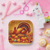 klassischer/Vintager Erntedank Türkei Pappteller (Party)