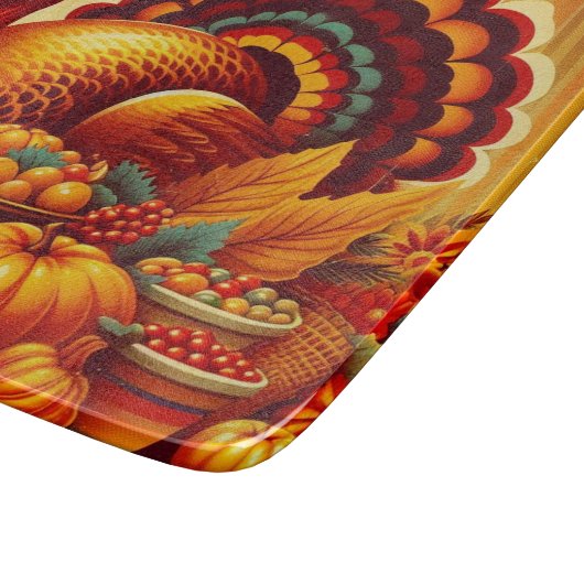 klassischer/Vintager Erntedank Türkei Schneidebrett (Ecke)